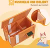 PawHut Katzenhaus aus Holz, Katzenhöhle Outdoor, Isolierte Produktbild-Vorschau 4