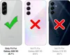 Three phone backs are shown, one with a green checkmark and two with red X's, indicating compatibility. Produktbild-Vorschau