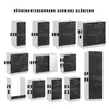A collage of different kitchen cabinet modules, all in black with a glossy finish, presented against a white background. Produktbild-Vorschau