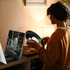 Portadischi Relaxdays, in bambù, con 12 scomparti per 50 Anteprima dell’immagine prodotto 3