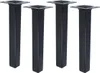 Four black square table legs are arranged in a row against a white background. Produktbild-Vorschau