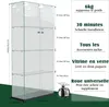 Skleněná skříňka s LED osvětlením, 2 uzamykatelnými dvířky Náhled obrázku produktu 3