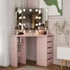 Coiffeuse LED, 112x50x142.5 cm Coiffeuse avec 3 miroirs et Voir les images du produit 1