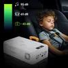 A child sleeping in a car seat next to a portable refrigerator. Náhled obrázku produktu