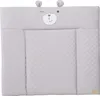 A light gray baby changing mat with a teddy bear face design. Náhľad obrázku produktu