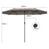 A diagram showing the dimensions of a double patio umbrella. Náhled obrázku produktu