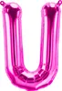 Ballon en plastique lettre U, rose, env. 40 cm, à gonfler à Voir les images du produit 1