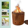 Relaxdays – palenisko w kształcie beczki, stal cortenowa, Podgląd zdjęcia produktu 6