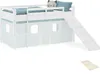 Homestyle4u Hochbett 90x200 Kinder Weiß Rutsche Lattenrost Produktbild-Vorschau 2