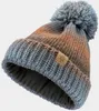 Bavarian Caps Strickmütze mit Bommel "Maria" in blau