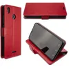 A collage of three images showing a red flip-style phone case for a Gigaset GS270 / GS270 Plus. Produktbild-Vorschau