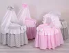 Dockvagn für Puppen Babybett mit Rädern rosa Handgefertigt Produktbild-Vorschau 6