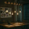 MasterLED Pendelleuchte Nido 6-flammig Holz Schwarz – E27 Produktbild-Vorschau 3