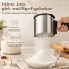 Edelstahl Mehlsieb mit Griff und Deckel, Puderzuckersieb Produktbild-Vorschau 6