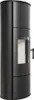 A black freestanding stove with a glass door. Anteprima dell’immagine prodotto