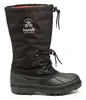 A black winter boot with a red lining is shown against a white background. Produktbild-Vorschau