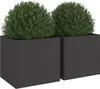 vidaXL Pflanzkübel 2 Stk. Schwarz 49x47x46 cm Stahl Produktbild-Vorschau 4