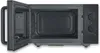 An open microwave oven with its interior visible. Produktbild-Vorschau