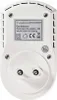 The back of a white gas detector is shown, plugged into a wall outlet. A label with product information and certifications is visible. Náhľad obrázku produktu