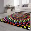 Teppich Kurzflor Bunt Wohnzimmer Patchwork Wellen Punkte Produktbild-Vorschau 1