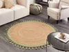 BELIANI Teppich Beige und Grün Rund ø 140 cm Boho Rustikale Produktbild-Vorschau 2