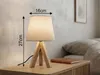Kleine Tischlampe skandinavisch mit Holz & Leinen Produktbild-Vorschau 4
