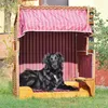 Hundestrandkorb - bene living - gestreift/rot - PE beige - Produktbild-Vorschau 4