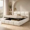 Lit coffre capitonné 160 × 200 cm en bouclé blanc, Voir les images du produit 1