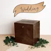 Creative Deco hnědá dřevěná krabička s víkem na karty Náhled obrázku produktu 2