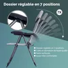 CASARIA® 2x Chaises de jardin pliantes Gris en aluminium Voir les images du produit 3