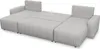 A beige U-shaped sofa with a cord fabric texture is shown from a slightly elevated side angle against a white background. Produktbild-Vorschau