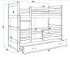 Kinderhochbett mit Stauraum und Matratzen 80x160 FERGUS – Produktbild-Vorschau 3