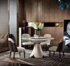 Esstisch 6x Stühle Esszimmer Leder Tisch Stuhl Rund Modern Produktbild-Vorschau 2