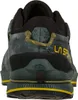 Rückansicht des TX2 Evo Leather Zustiegsschuhs von La Sportiva in Schwarz und Grün mit gelben Akzenten. Produktbild-Vorschau