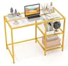 Bureau met een glazen blad en een metalen frame, Productafbeelding-voorbeeld 1