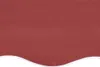 A close-up view of a burgundy awning fabric with a white wavy trim at the bottom. Náhled obrázku produktu
