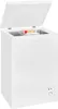 A white chest freezer with its lid open, showing a food container inside and the interior of the freezer. Produktbild-Vorschau