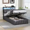 UnboxG Polsterbett 90x200cm mit USB, Jugendbett Einzelbett Produktbild-Vorschau 5