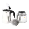 A disassembled stainless steel coffee maker on a white background. Produktbild-Vorschau