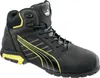 A black and yellow Puma safety boot is shown against a white background. Voir les images du produit