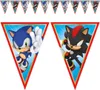 Banner Girlande Flaggen SONIC Hedgehog Sega Geburtstag Produktbild-Vorschau 2