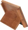 The back view of a wooden knife block with a stand. Produktbild-Vorschau