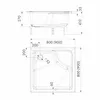 Brodzik Prysznicowy Kwadratowy 90x90x41 z Nośnikiem Podgląd zdjęcia produktu 7