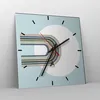 Wanduhr - Quadrat - Glasuhr - Formen Rad Linien - 40x40cm - Produktbild-Vorschau 4