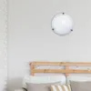 A ceiling light fixture is mounted on a white wall above a wooden headboard with string lights. Produktbild-Vorschau