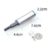 A product shot of a magnetic door latch with dimensions indicated by measurement lines and text. Produktbild-Vorschau