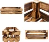 A collage of four images showing different views of a wooden crate. Produktbild-Vorschau
