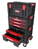 A stack of black and red toolboxes with drawers, shown on a white background. Náhled obrázku produktu