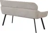 A rear view of a taupe upholstered bench with black legs. Produktbild-Vorschau