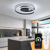 Inteligentna czarna lampa sufitowa LED 50 cm – z pilotem i Podgląd zdjęcia produktu 1